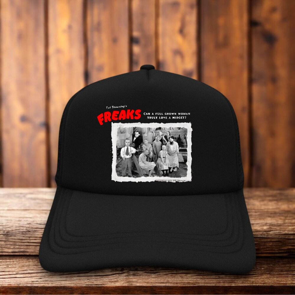 Freaks Tod Browning Mens Trucker Hat Black 1932 Classic Cult Horror Gift Cap